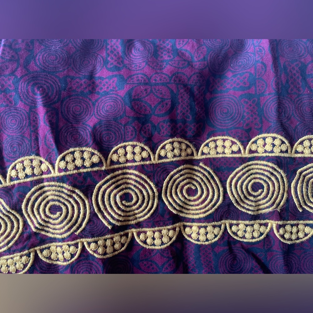 Eggplant, fit and flare, knee length, eggplant, Anthropologie cotton dress - Picture 12 of 13